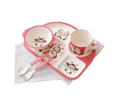 China Customized Rustic Bamboo Fiber Kid Dinnerware Kids Eating Dinnerware Set for sale