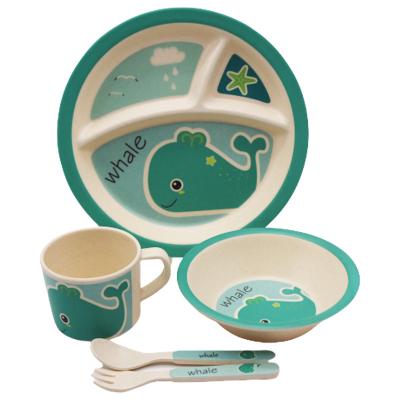 China China Sustainable Supplier Colorful Custom Bamboo Fiber Kids Dinnerware Sets for sale