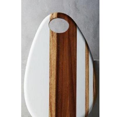 China Sustainable high quality marble with handcrafted wooden cutting board cheese board chopper for sale