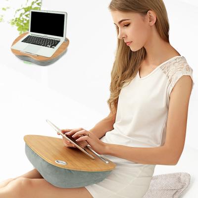 China Foldable Bamboo Laptop Stand Table With Pillow Cushion For Bed And Sofa Using for sale