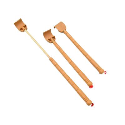 China Body Relaxation Self Massager Body Itching Extendable Back Bamboo Wooden Plastic Scratcher Telescopic Telescopic Stick for sale