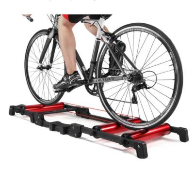 China Alloy Frame Bicycle Trainer Nylon Rollers, Foldable Trainer Bike Trainer Exercise Bike Stand for sale