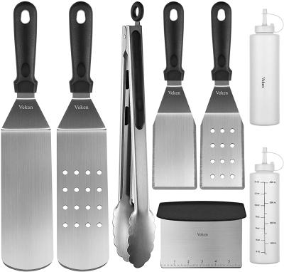 China BBQ Grill Accessories Easily Cleaned Utensils Set Stainless Steel Tool Kit For Women Men With Storage Apron Camping Backyard Barbecue for sale