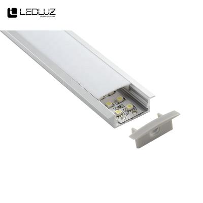 China Decorations 1M/2M/2.5M/3M Shallow Recessed LED Aluminum Profile For 15MM Wide 20MM 16MM LED Strips for sale