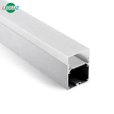 China ALP056-D 55X75mm LED Heatsink Pendant Aluminum Profile With 20MM Drop PC Frosted Cover For Linear Light for sale