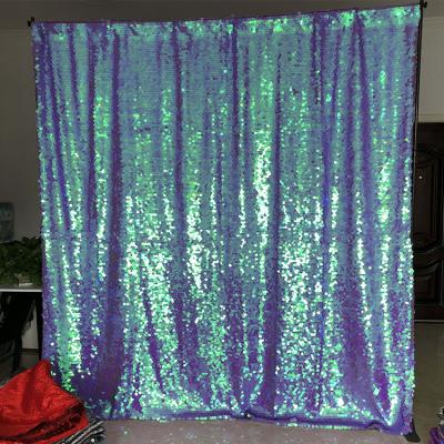 China Customizable Purple Gradient Large Sequin Bling Bling Sequin Environmental Protection Sequin Red Curtain 4x6ft for sale