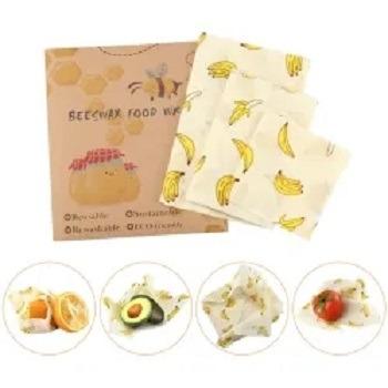 China 2021 Reusable Washable Reusable Food Grade Beeswax Wrap Products Amazon Hits Beeswax Food Wrap Food Bags for sale