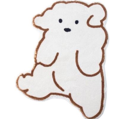 China Art Decor Non Slip Cute Bath Mat Dog Polyester Mat Plush And Thick Rug For Bath Room for sale