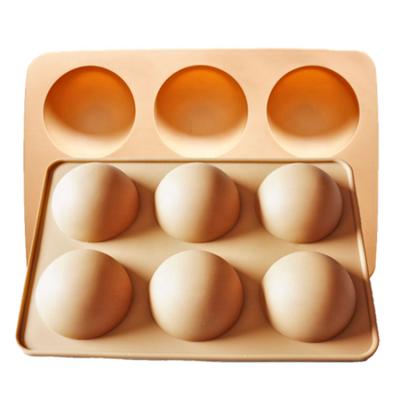 China 6 Holes Viable Round Shape Silicone Bomb Semicircle Baking Mold For Chocolate, Cake, Jelly, Pudding, Handmade Soap Export To Japan for sale