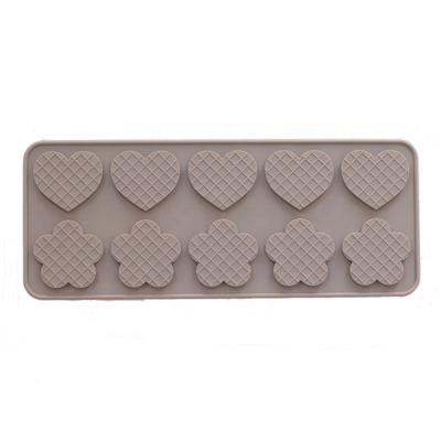 China Sustainable Cotta 10 Cavity Heart And Flower Shaped Cake Mold For Silicone Chocolate Soap Mold DIY Baking Tool for sale