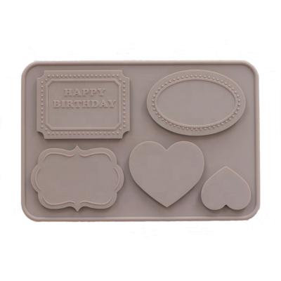 China Viable Japan Cotta Food Grade 5 Cavity Gray Blank Leaving Messages Different Shape Silicone Chocolate Mold for sale