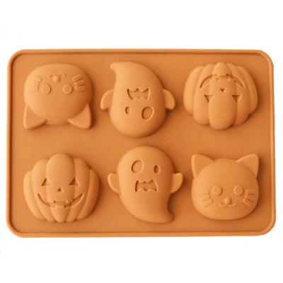 China Viable All Japan Cotta 6 Cavity Hallows Day 3D Silicone Cake Mold DIY Chocolate Ice Soap Mold Food Grade for sale