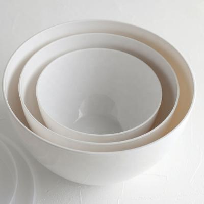 China Sustainable Food Grade 3 Pcs Cotta Fermentation Pot Food Salad Bowl Fruit Bowl Egg Beating Pan Set With Lid for sale