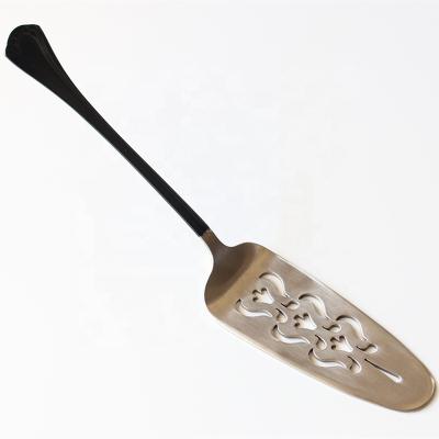 China Cotta Cake Shovel Cake Server Titanium Plated Triangle And Round Good Long Lasting Stainless Steel Silver Handle for sale