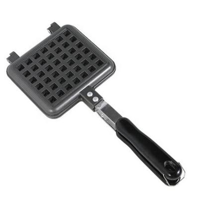 China High Quality Sustainable Waffle Mold 34.5*14.5cm Black Carbon Steel DIY Waffle Maker Square Pan for sale