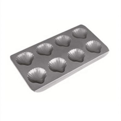 China 8 Cavity Viable Heat Resistant Baking Tray Shell Shaped Cake Baking Pan Nonstick for Kitchen Baking for sale