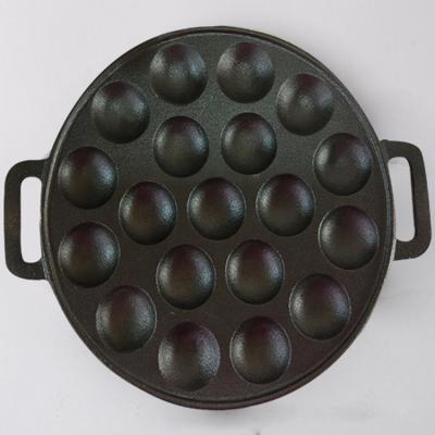 China 19 Holes Two Ears Sustainable Cast Iron Octopus Non-Stick Ball Takoyaki Pan Japanese Food Cookie Pan for sale