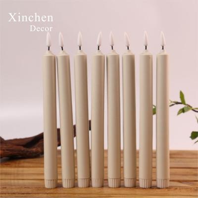 China Factory Wholesale Cheap Wedding Gray Led Taper Candle Remote Control Light Decoration 25.5cm Flameless for sale