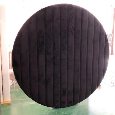 China Factory Price Soft Black Round Velvet Wall Wedding Stage Backdrop Wedding Event Backdrop for sale