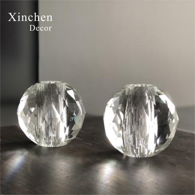 China Europe factory wholesale 80mm faceted hole crystal ball for lamp stem parts for sale