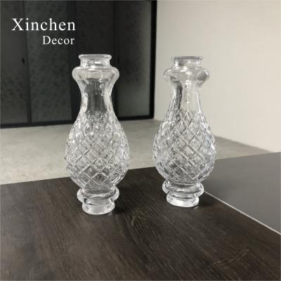 China Europe New Design Pineapple Shape Wholesale Blown Glass Column For Lamp Crystal Accessories for sale