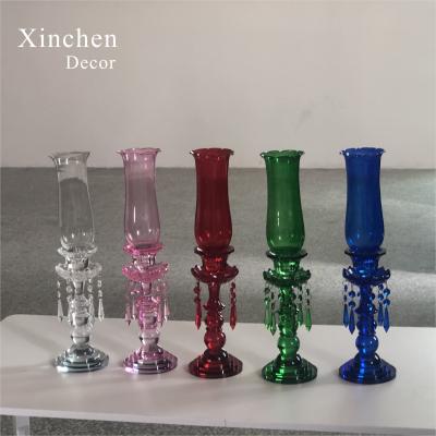 China Abundant Factory Wholesale Colorful Hurricanes Single Candle Holder For Home Wedding Decor for sale