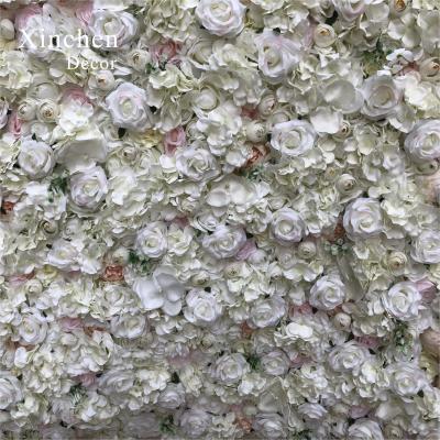 China White Wedding Backdrop Abundant Wholesale Artificial Flowers Wall Wedding Decor Flower Decorations for sale