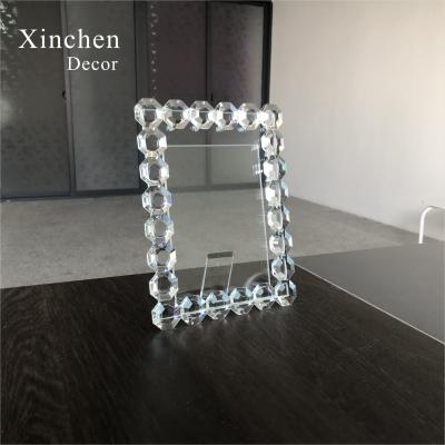 China XC-H014C luxury hot sale gorgeous crystal photo frame for wedding event table decoration for sale