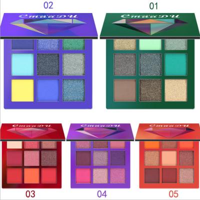 China 2021 Cmaadu Hottest Selling Shimmer Waterproof Makeup Eyeshadow Waterproof Eyeshadow Powder Palette 9 Colors for sale