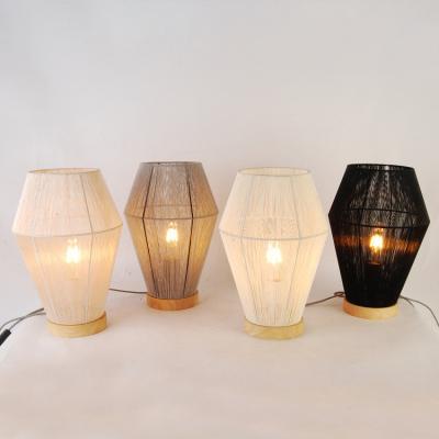 China Modern Luxury Wooden Table Lamp Light Modern Hotel Lantern Rope Study Low Desk Lamp For Room for sale