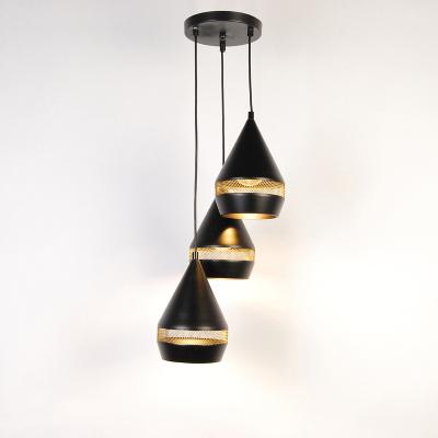 China 2020 Hotel New Design Trending Simple Style Black Metal Hanging Lamp for sale