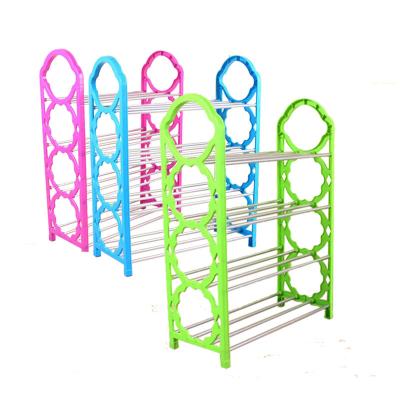 China Convertible Four-Layer Plastic Shoe Rack Group Device Shelving Rack for sale