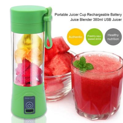 China Household Portable Small Juice Extractor Mini Juicer Juice Machine Smoothie Maker 380ml USB Commercial Rechargeable Blender Blender for sale