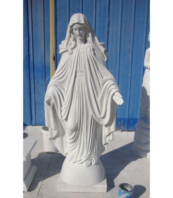 China Life Size Marble Mary Traditional Outdoor High Quality Religious Sculpture Figure Stone Statue In Decoration for sale