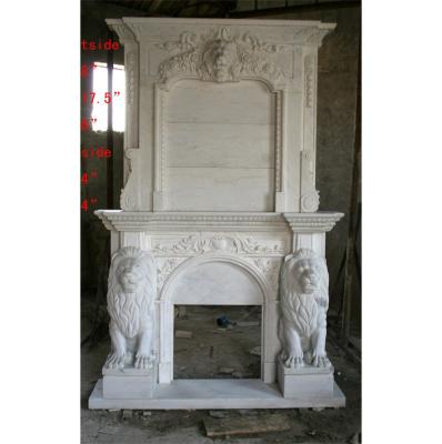 China Antique High Waist Western Decoration Stone Marble Fireplace for sale