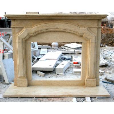 China Simple Design Antique Western Decoration Stone Marble Fireplace for sale