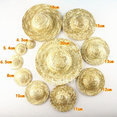 China Handicraft Woven Hat Mini Hand-woven Straw Hat Craft Decoration Hat DIY Accessory Natural Color for sale