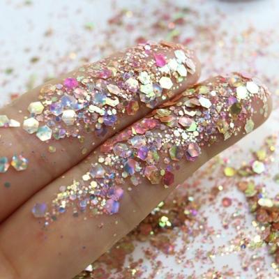 China OEM/ODM Yes Chameleon Cat Eye Glitter Sequins Makeup Finger Nail Beauty DIY Quicksand Mahjong Drops Glue Nail Nail Patch Glitter for sale