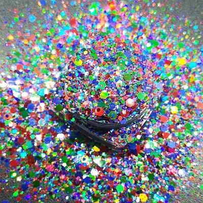 China Polyester Bright Rainbow Candy Sparkle Mixes Shapes Chunky Glitter Confetti Customized for Your Requirements for sale