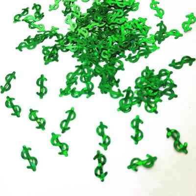 China Die Cutting Printing Prop Money Green Dollar Sign Glitter Green Money Sign for Theater Productions for sale