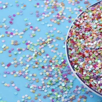 China Ecofriendly PET 2mm 3mm Circle Sequins Craft Nail Glitter Ecofriendly and PET Ecofriendly for sale