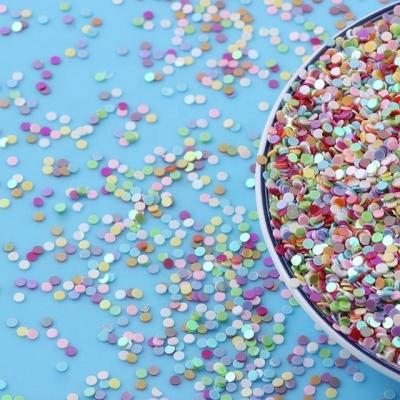 China Ecofriendly PET 2mm 3mm Circle Sequins Craft Nail Glitter Ecofriendly and PET Ecofriendly for sale