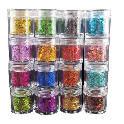 China Print Method 1 color Custom Glitter Jar Eco-Friendly Holographic Glitter for Nails Jar Glitter Packing for sale