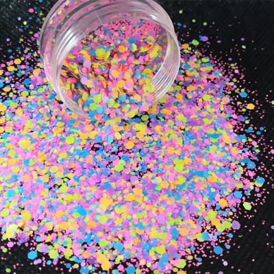 China Excellent Nail Art Effect Neon Glitter Pink and Neon Pink Mixed Glitter Flakes for a Dazzling Look for sale