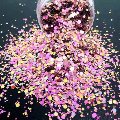 China Die Cutting Printing Change Color Chunky Glitter for Makeup Body Hair Nail Art Craft Resin Bulk Custom Color Shifting for sale