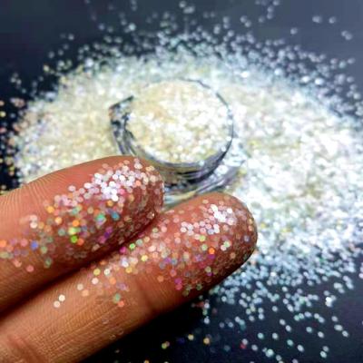 China Holographic White Glitter Mixed Chunky Glitter Bulk Polyester Pet Glitter Die Cutting Printing OEM/ODM Yes. We Provide OEM for sale