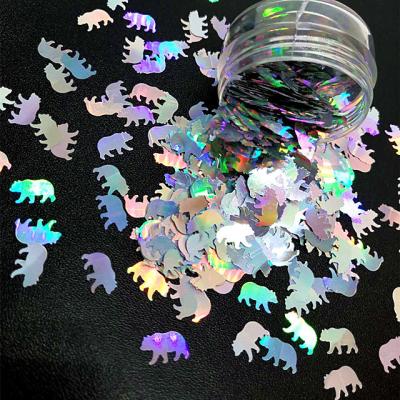 China Thanksgiving Occasion Bear Glitter Shapes Polyester Duck Shaped Glitter Bear with Advanced Polyester Design for sale