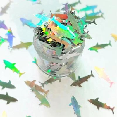 China Colourful Shark Glitter Art Custom Handmade Pieces Discover Our Selection in Unique Custom Art Objects Packaged in Bags for sale