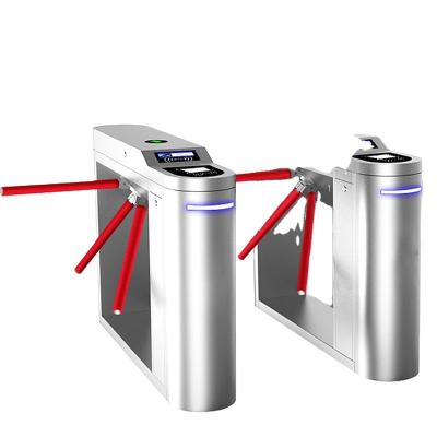 China Qr Code Tripod Turnstile Gate With Rfid Card Reader Ticket System 1400*280*980 for sale