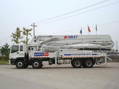 China Rz-Förmige 47m konkrete Boom-Pumpen-LKW-Sicherheit Isuzu 8x4 700L zu verkaufen